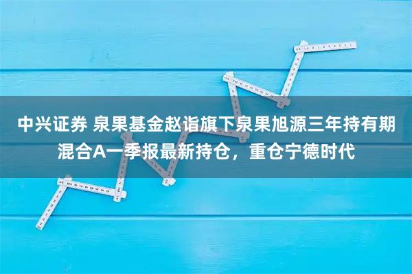 中兴证券 泉果基金赵诣旗下泉果旭源三年持有期混合A一季报最新持仓，重仓宁德时代