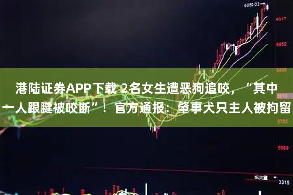 港陆证券APP下载 2名女生遭恶狗追咬，“其中一人跟腱被咬断”！官方通报：肇事犬只主人被拘留